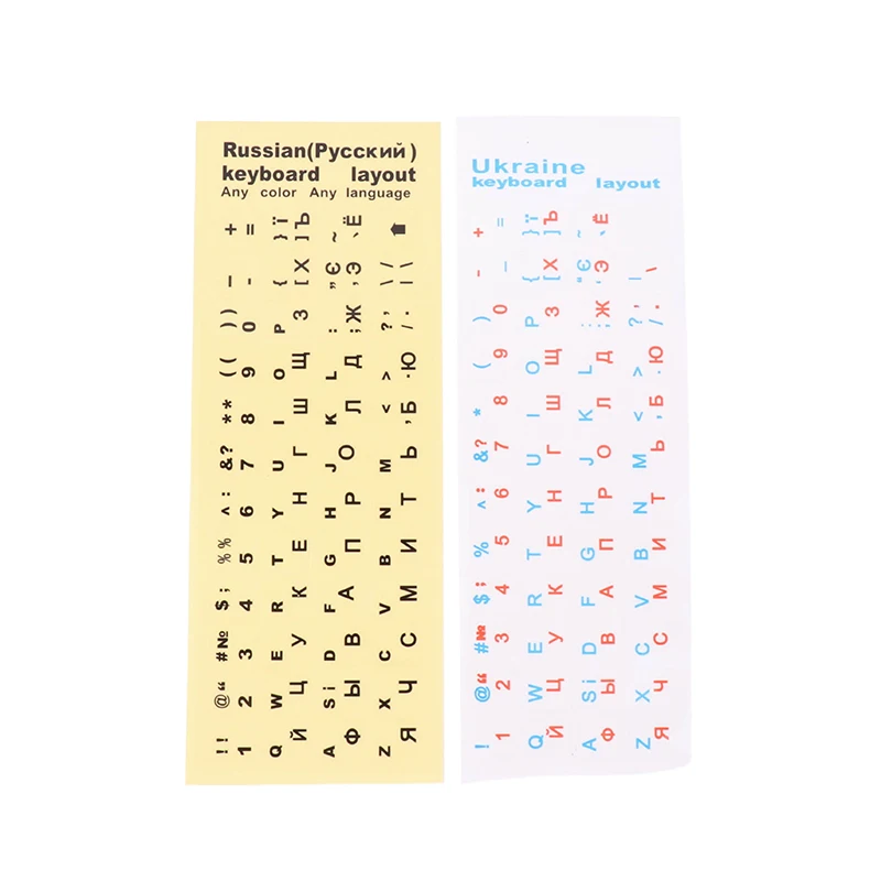 1Pc Ukraine Language Keyboard Sticker Black/Clear Background White Blue Red Black Letters Stickers For Universal PC Laptop
