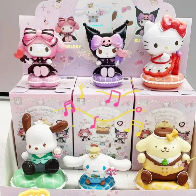 

New Genuine Sanrio Characters Sweetie Candy Series Mystery Box Toy Kawaii Desktop Ornament Kuromi Hello Kitty Birthday Kids Gift