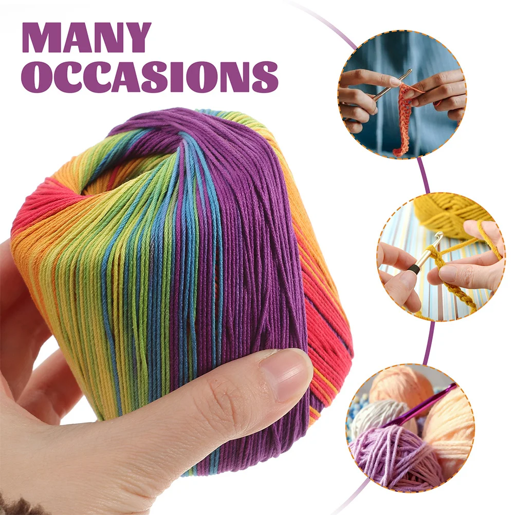 

3 Rolls Color Segment Dyed Lace Yarn DIY Cotton Thread for Sweater Hat Shawl Comfortable Knitting Yarn Knitting Supply