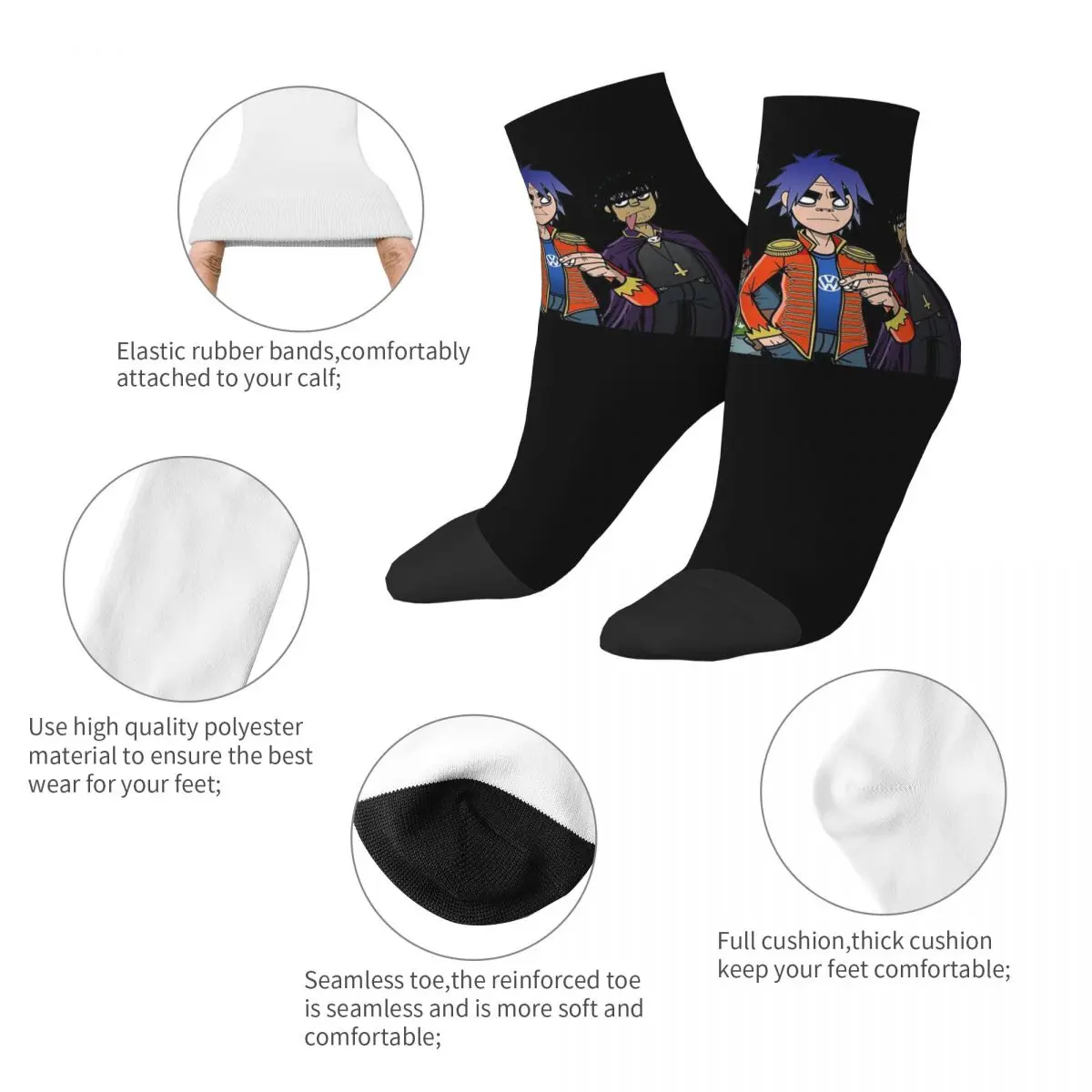 Gorillaz chaussettes Harajuku bas de haute qualité chaussettes toutes saisons accessoires pour cadeau d'anniversaire unisexe