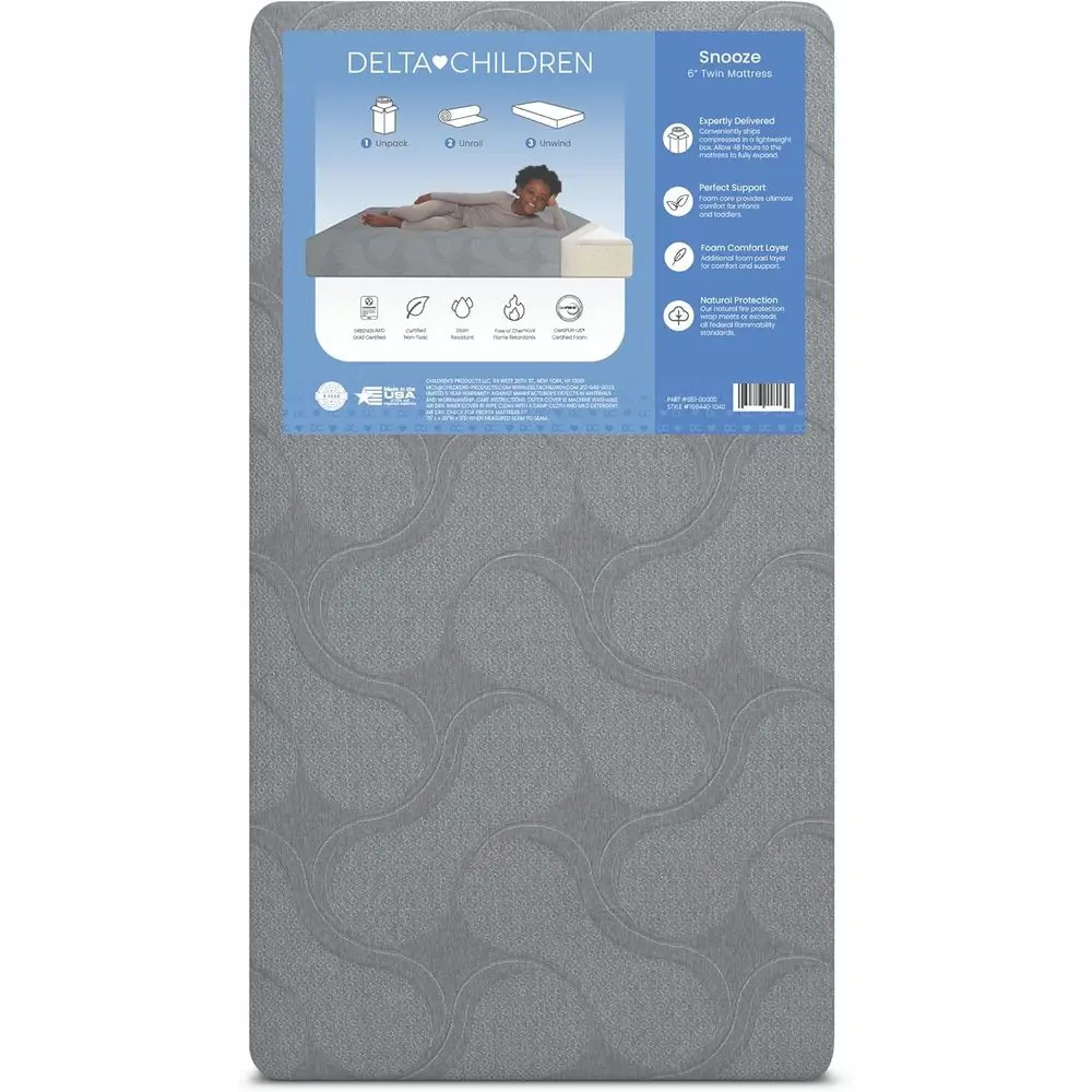 Snooze 6 inch Memory oam Matras, Twin
