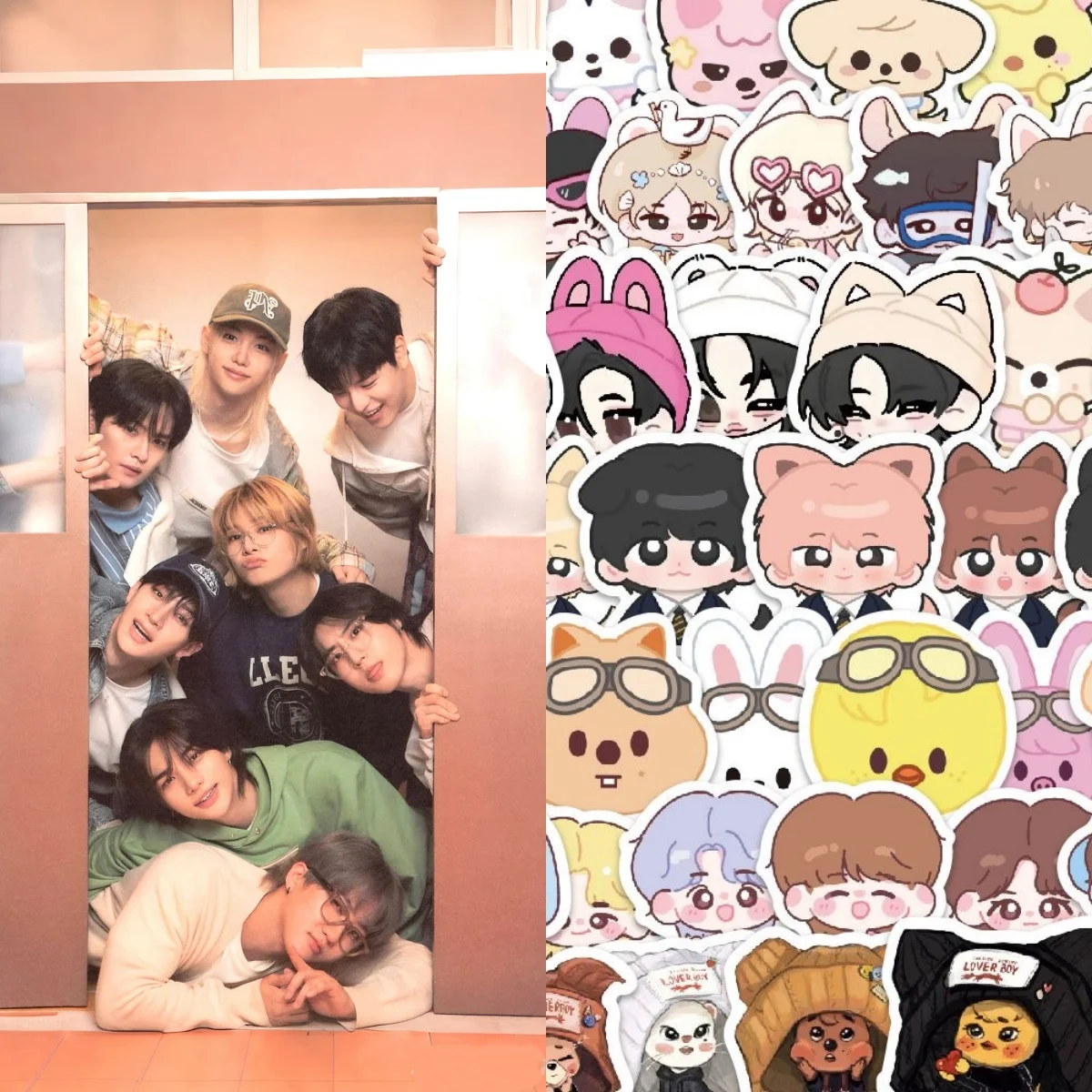 

Эксклюзивные стикеры SKZOO (100/120 шт.) с изображением популярных K-pop айдолов: Феликс, Хёнджин, Ли Ноу, Хан, I.N, Банг Чан. Милые DIY-наклейки Q-версии.