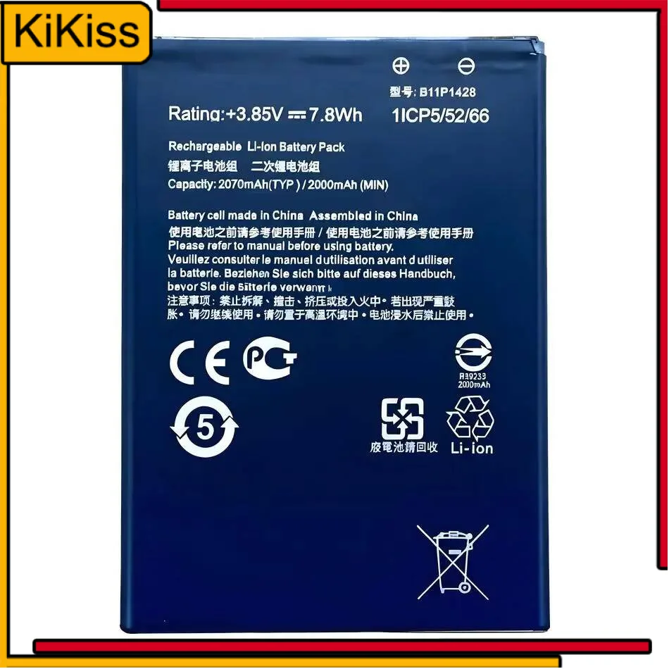

Mobile Phone Battery B11P1428 Safe For Asus Zenfone ZB450KL Batteries X009DB ZB452KG 2070Mah