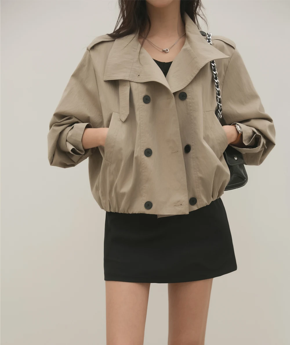 

Корейская ветровка в стиле ретро, короткая повседневная куртка, женская модная дизайнерская верхняя одежда