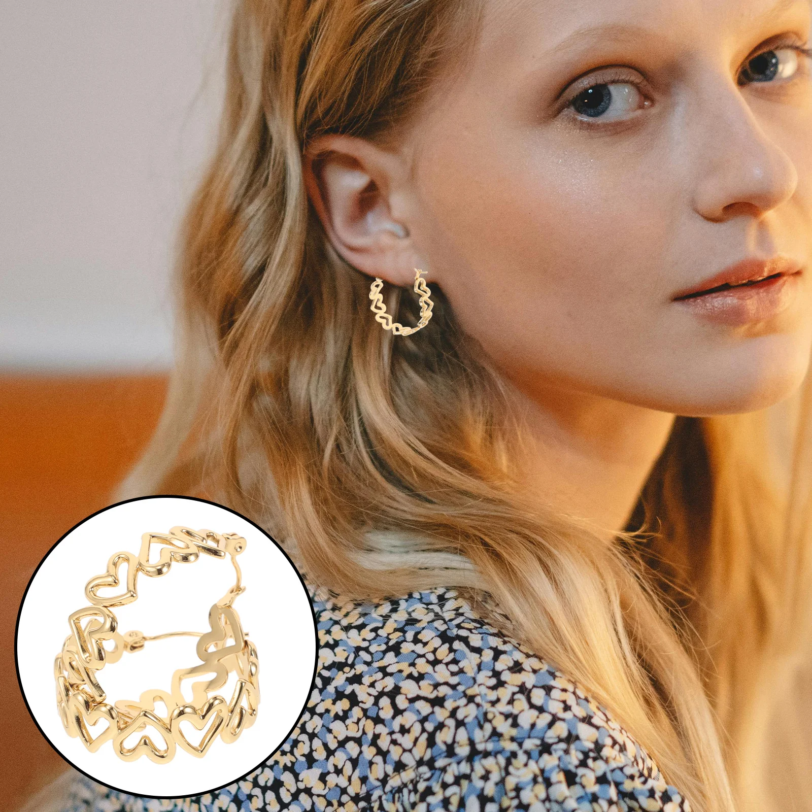 

Stainless Steel Hoop Earrings Small Gold Huggie Heart Charm For Helix Tragus Conch Piercing Women Men Jewelry