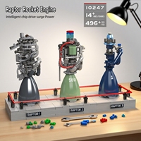 MOULDKING Raptor Rocket Engine Building Blocks Mechanical Science and Education Model Kids DIY Toy Adults Creative Gift 10247