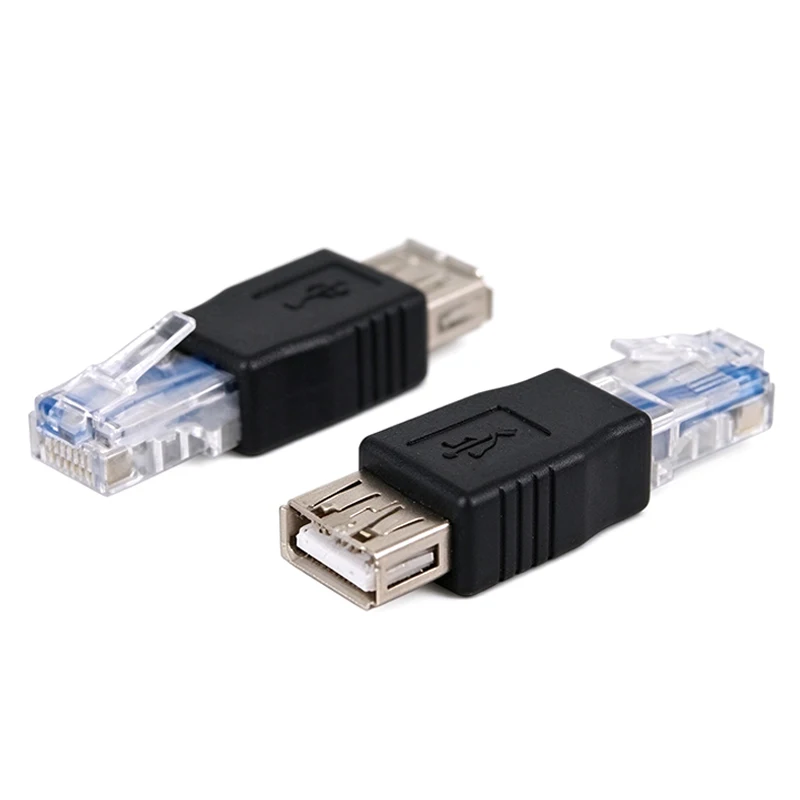 Passive USB Female to RJ45 Male Adapter, USB A to RJ45 Plug Interface Converter, Not for PC Ethernet Networking