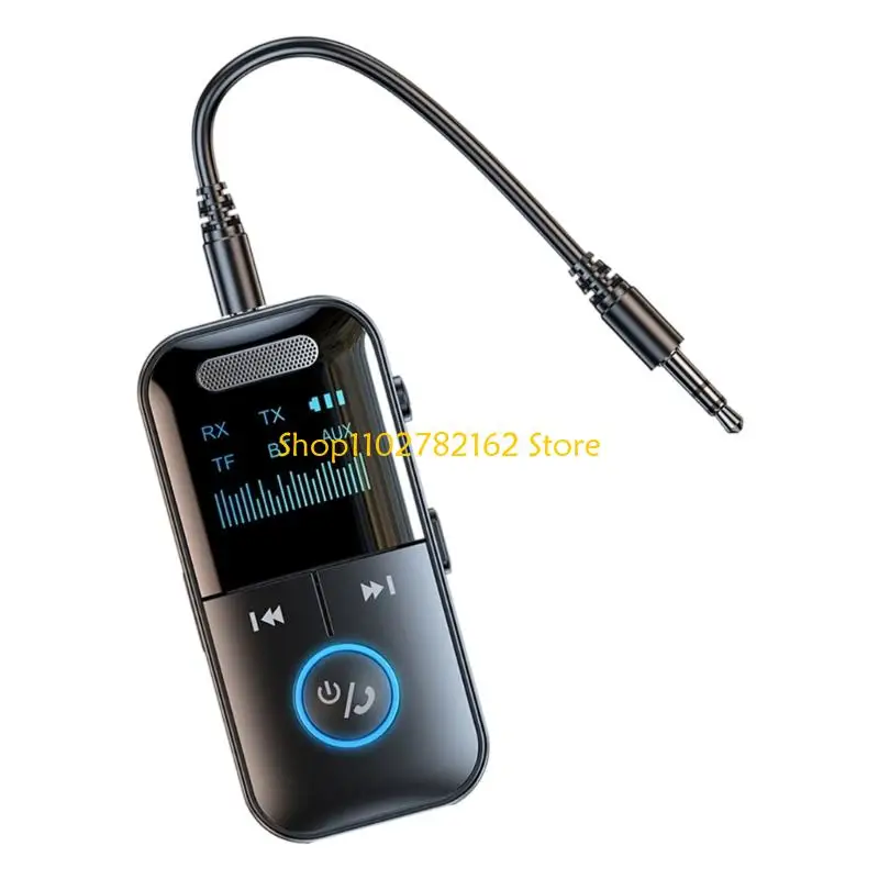 

547B Wireless Bluetooth-compatible Audios Adapter Receiver Transmitter 3.5mm Aux Jacks LED Display Screen For Streaming Music