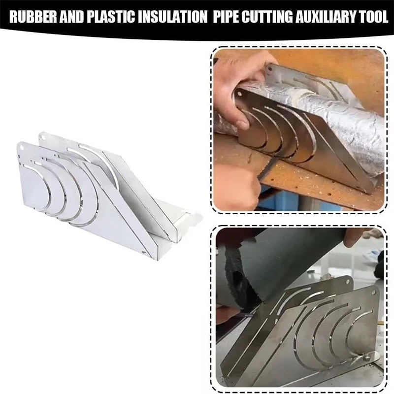 Professional Foam Pipe Cutter Tool - Precision 45° Rubber Insulation Pipe Cutter Adjustable Size Cutting Fixture