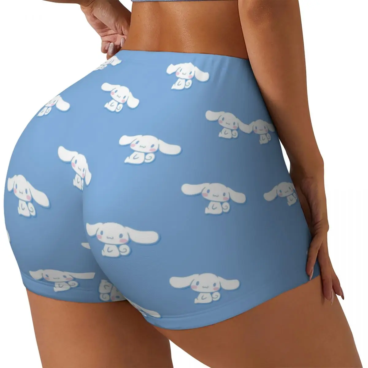 Custom Cinnamoroll Cute Kawaii Gym Volleyball Biker Shorts Women Workout Yoga Shorts