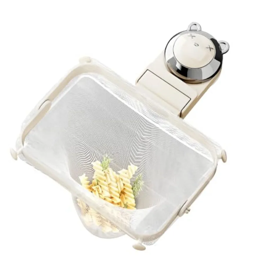 Foldable Kitchen Sink Strainer with Filter Mesh Bags, Food Waste Filter Basket, Suction Cup Folding Washing Vegetables and Frui