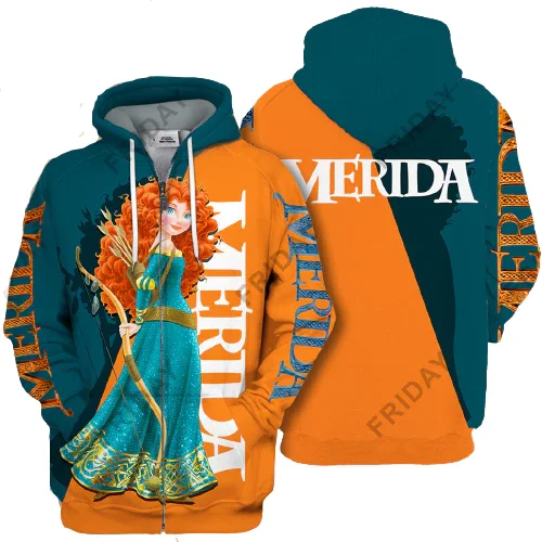 Disney Princess Merida 3D Hoodie Disney 3D Hoodie