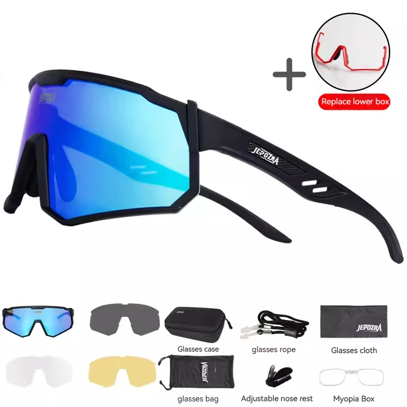 

JEPOZRA Polarized Myopia Cycling Glasses for Men and Women, Sports Glasses, Mountain Bikes, Road Bikes, Riding Equipment