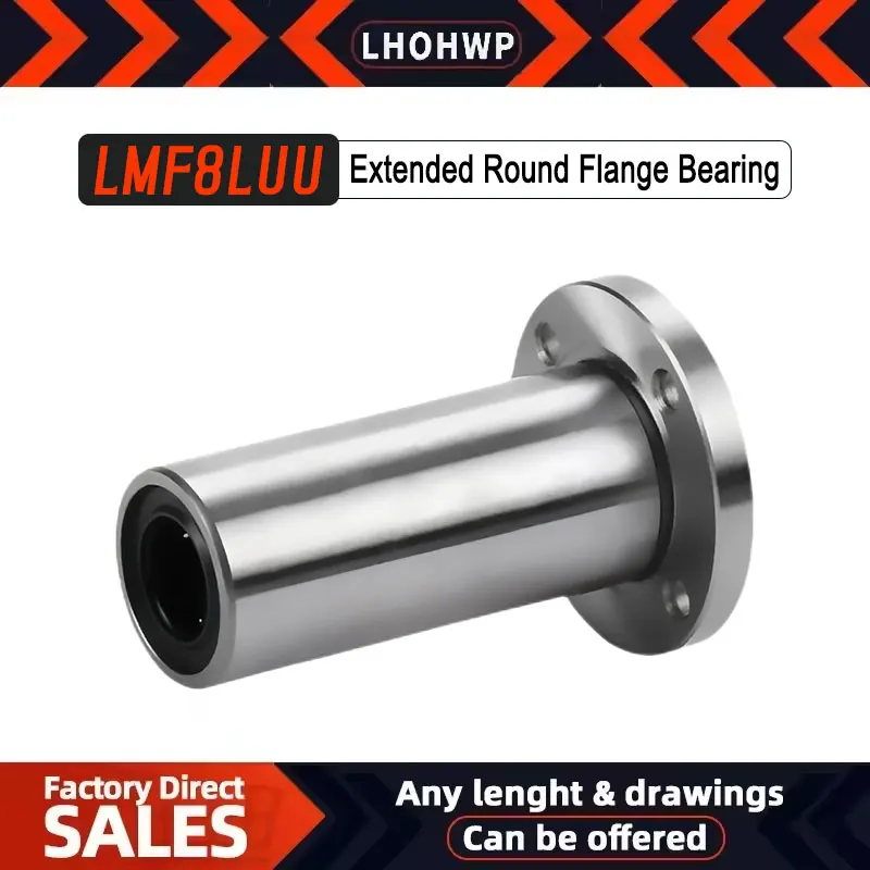 

1 шт. LMF8LUU длинный тип круглый фланец линейная втулка линейный подшипник для линейного вала 3D-принтера с ЧПУ