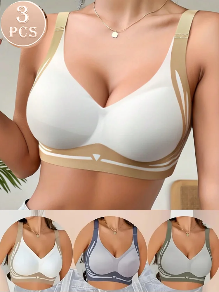 3 Teile/satz frauen Push-up Sammeln Drahtlose Bh Frauen Versammelt Weiche Unterstützung Einstellbare Unterwäsche Anti-schlaffe Nahtlose bh M-2XL