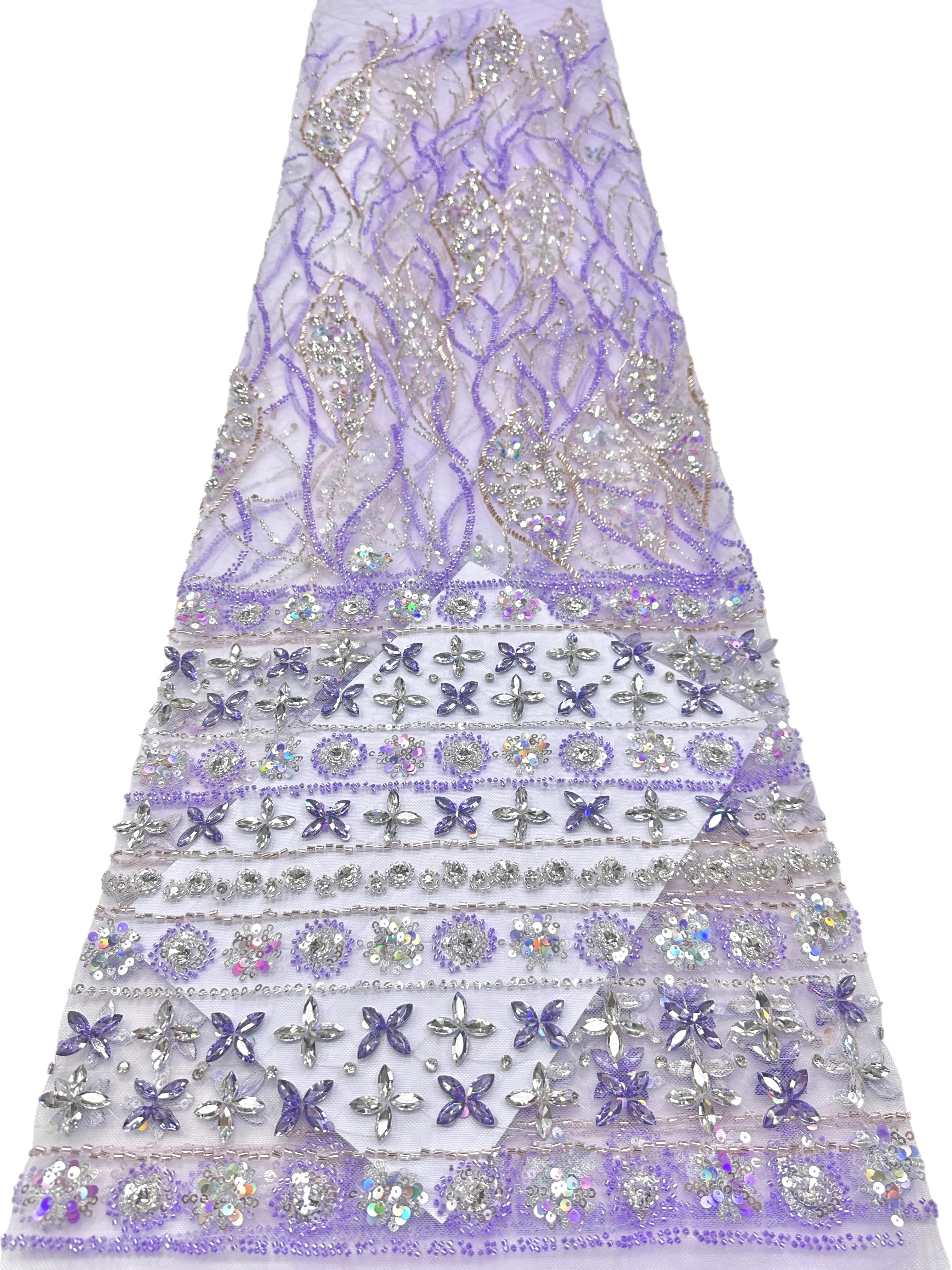 2026 High-Quality African Nigerian Tulle Lace Fabric Sequins Embroidery French Guipure Luxury Prom Party Dresses Beaded 5 Yards