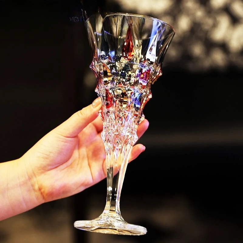 Copo de cristal radiante doméstico alto copo de vinho tinto conjunto criatividade