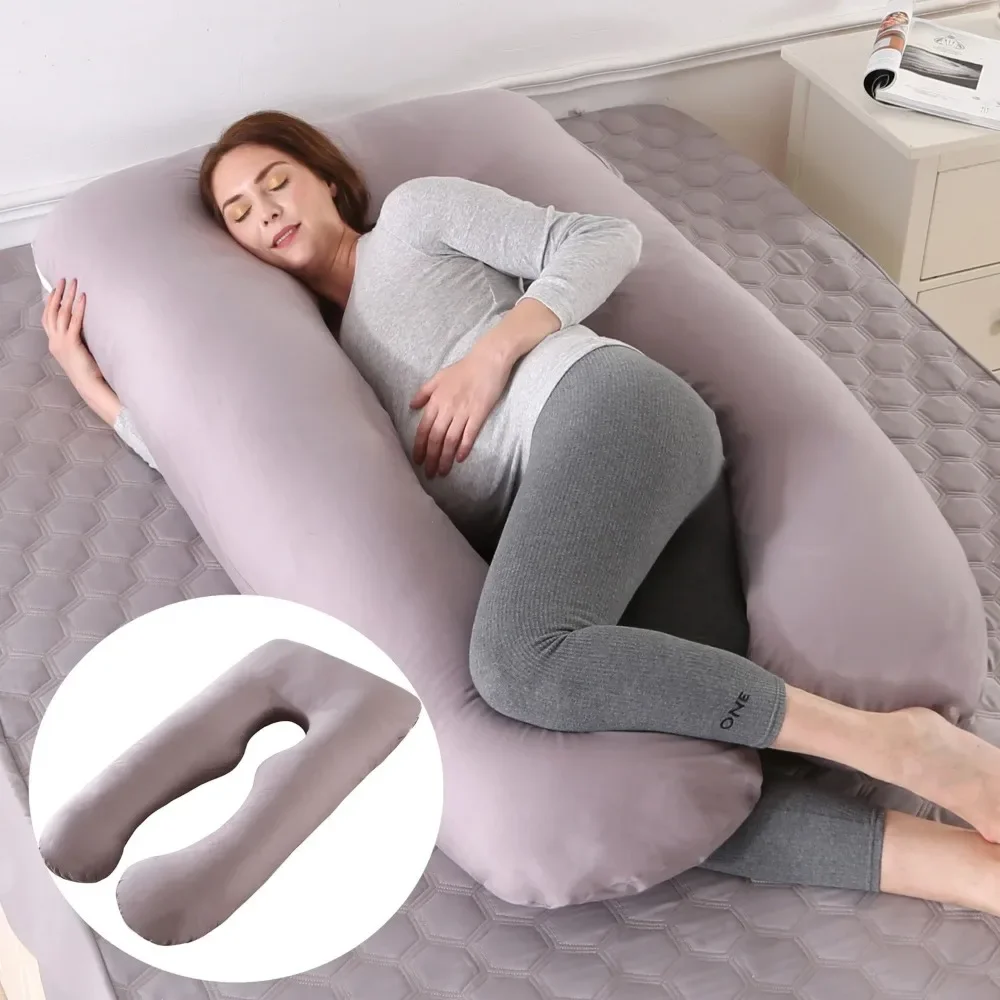 Pregnant Women Sleeping Support Pillow Cotton Pillowcase U Shape Maternity Pillows Pregnancy Side Sleeper Bedding No Filler