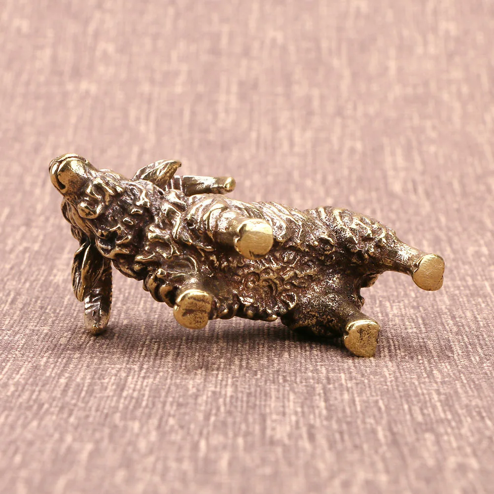 Brass Desktop Ornament Goat Shape Small Portable Metal Art Home Decoration Cabinet Adornment Goat Shape Ornament