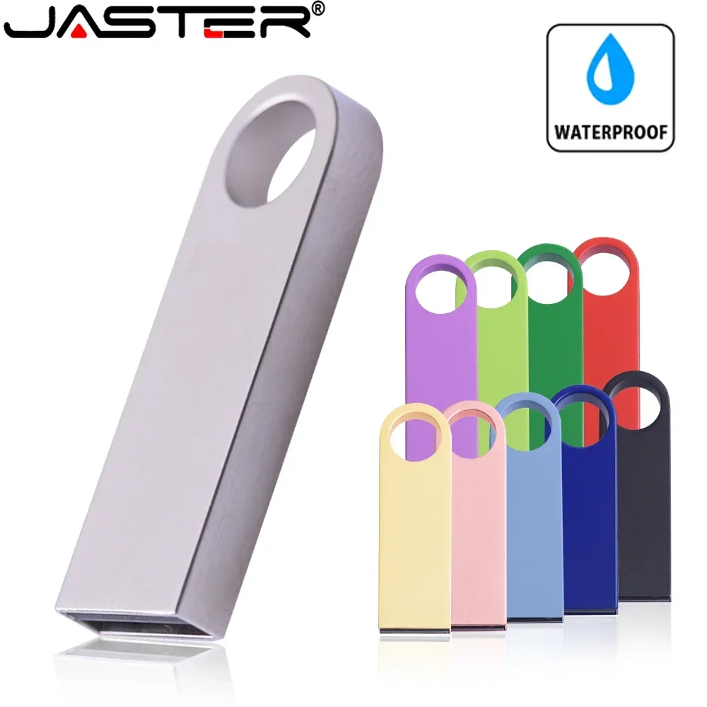 JASTER USB Flash Drive Colorful Mini Metal Pen Drive Water Proof Free Key Chain Memory Stick Business Gifts U Disk 32GB 64GB