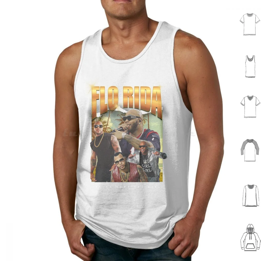 Bootleg-Flo Rida Tank Tops Vest Sleeveless Bootleg Flo Rida Music Retro Rnb Hip Hop Beat Rap 70S 80S Old Vintage