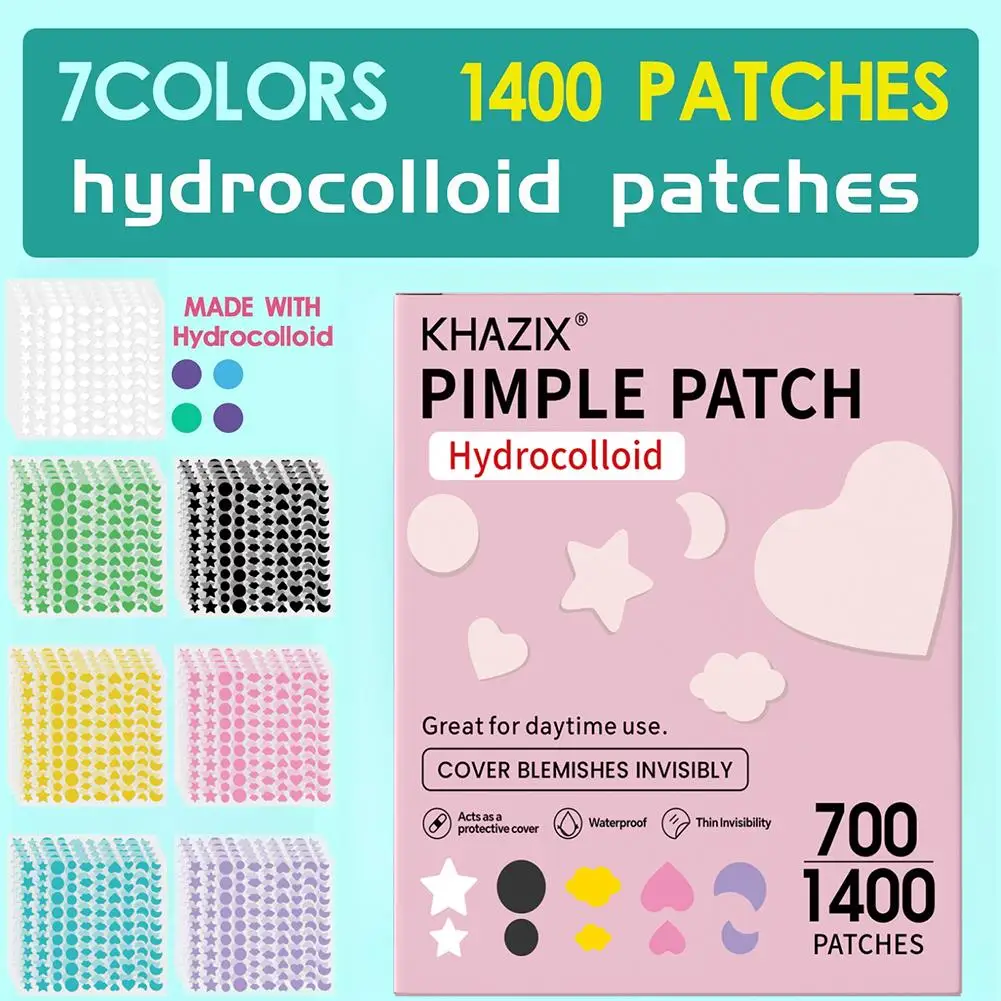700/1400PCS 하이드로 콜로이드 스타 여드름 패치 블랙 헤드 및 폐쇄성 코메돈 가볍고 비 자극적인 휴대용 미용 도구