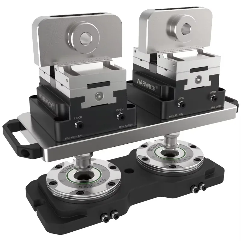 China Wholesale Self-centering Precision Air Pneumatic Concentric Vise Workholding for Clamp Grip on Cnc Machine KSP2-75+RZ-75A