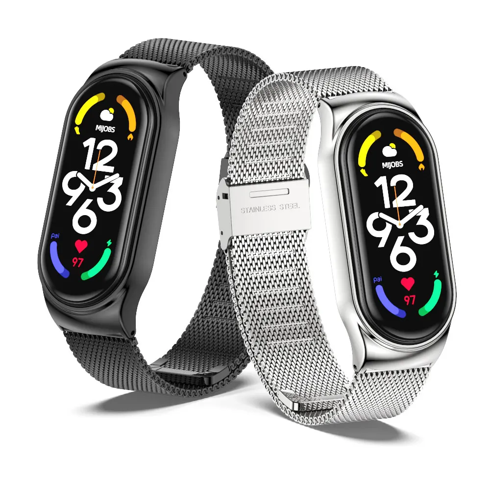 Metalen band voor Mi Band 10 9 8 7 6 5 4 3 Polsband Armband voor Xiaomi Mi Band 8 Correa Miband 7 Polsband Roestvrij Accessoires