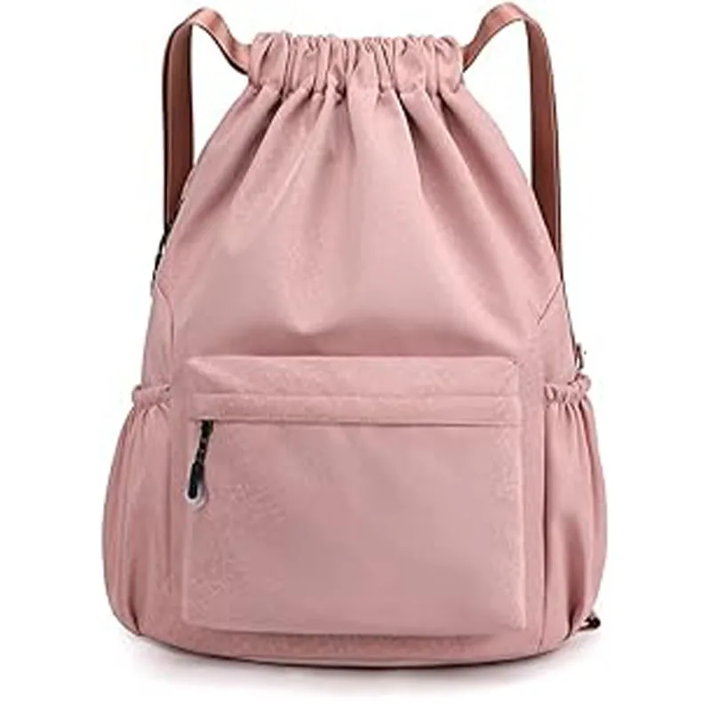 Chr5 Proximity Wstring Backpack, Sports, Gym Bag, Water Degré String Bag, Cinch R Pocket for Shopping, dehors Yoga, Pink