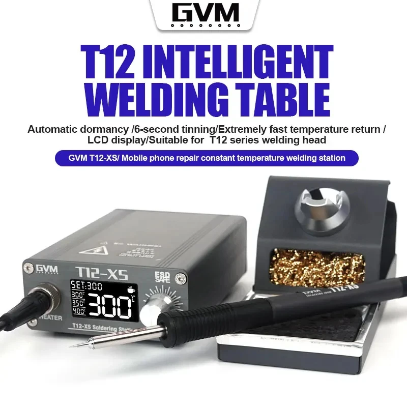 GVM T12-XS Soldering Station Digital Display Quick Heating Electronic Welding Iron T12 Soldering Iron Equipment Repair Tools