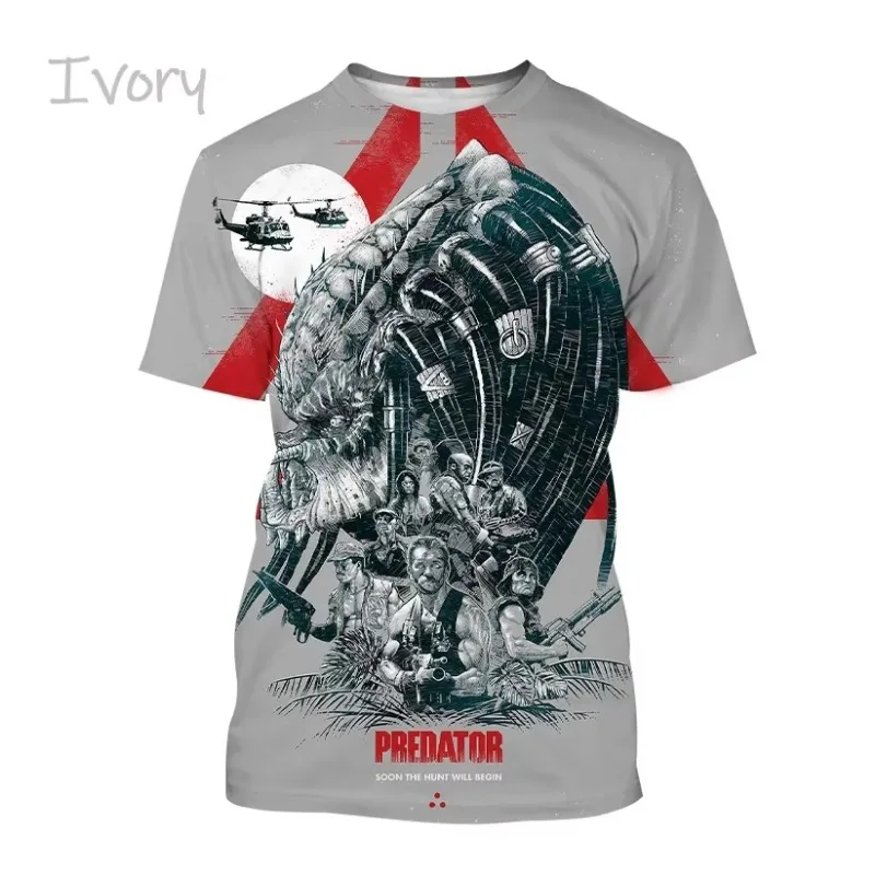 

Fashion Men's Movie Predator 3D Print T Shirt Summer Casual Oversized T-shirt Personalized Harajuku Street Short Sleeve Tops