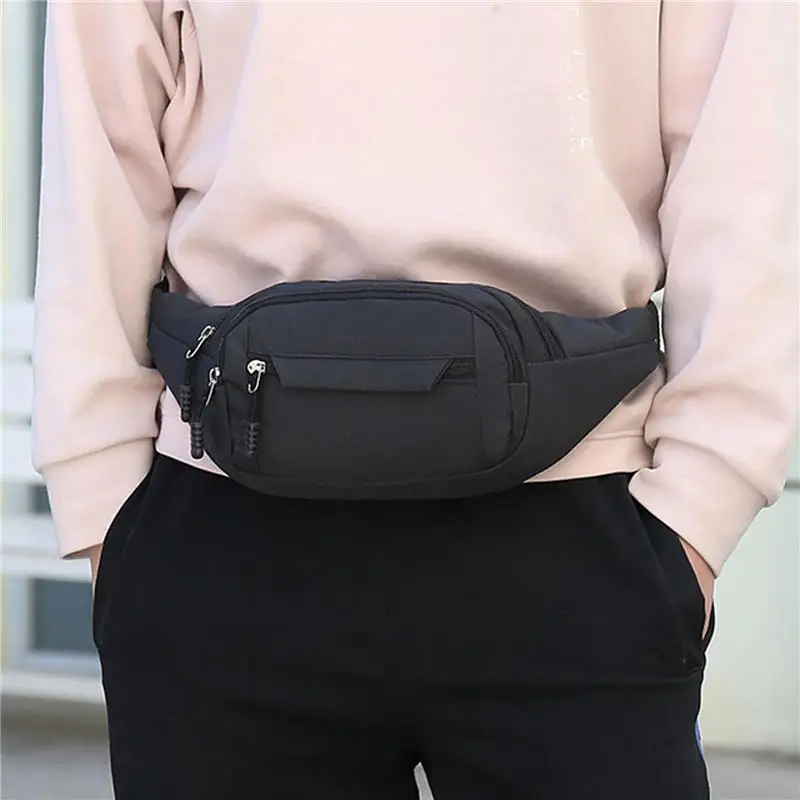 

Waist Pack Women Men Waterproof Outdoor Sports Bag Unisex Canvas Bag Waist Pack Solid Color Zipper Crossbody Bag Men's Bag