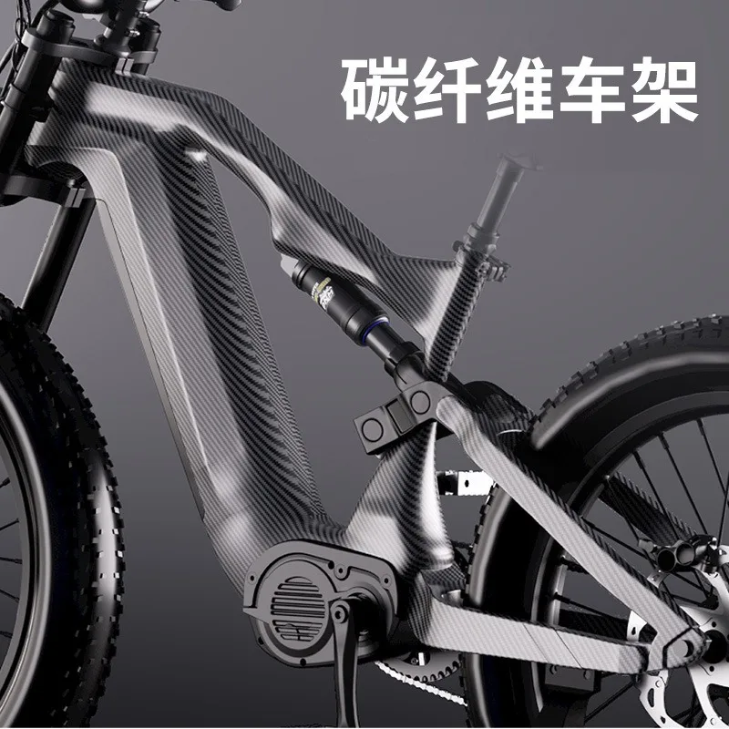 Hua carbon fiber electric bicycle long battery life 26 inch snow tire electric vehicle