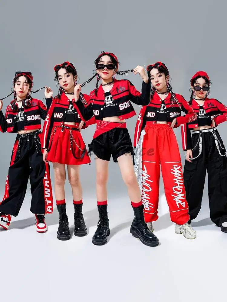 New Year Girl Jazz Dance Costume Hip-hop Motorcycle Clothing Children's Street Dance Model Runway Performance Costumes