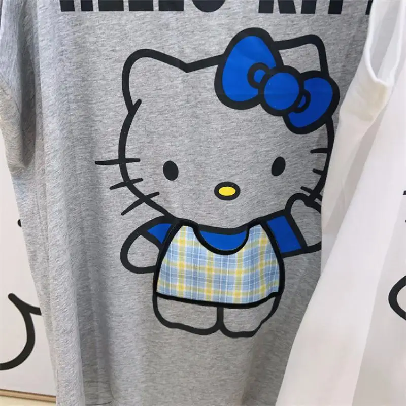 New Kawaii Anime Hello Kitty Sanrio Loose Inner Tops Cute Cartoon Character Ktcat Printed Sleeveless Vest T-Shirt Girls Clothes image 6