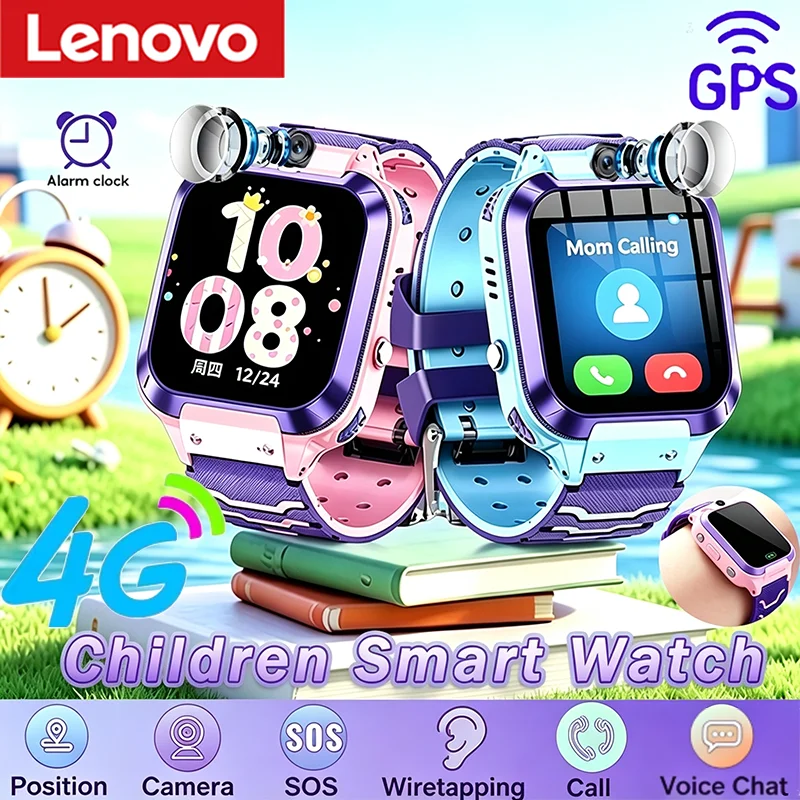 Lenovo 4G 5G Children Video Camera Smart Watch GPS Location Sim Card SOS Waterproof Child Call Watch Present for Boys Girls 2027