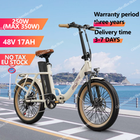 Electric Bicycle 250W Motor 48V17Ah Battery Women's Urban Electric Bike Adult 20-inch Tire Aluminum Alloy Frame Folding E Bike