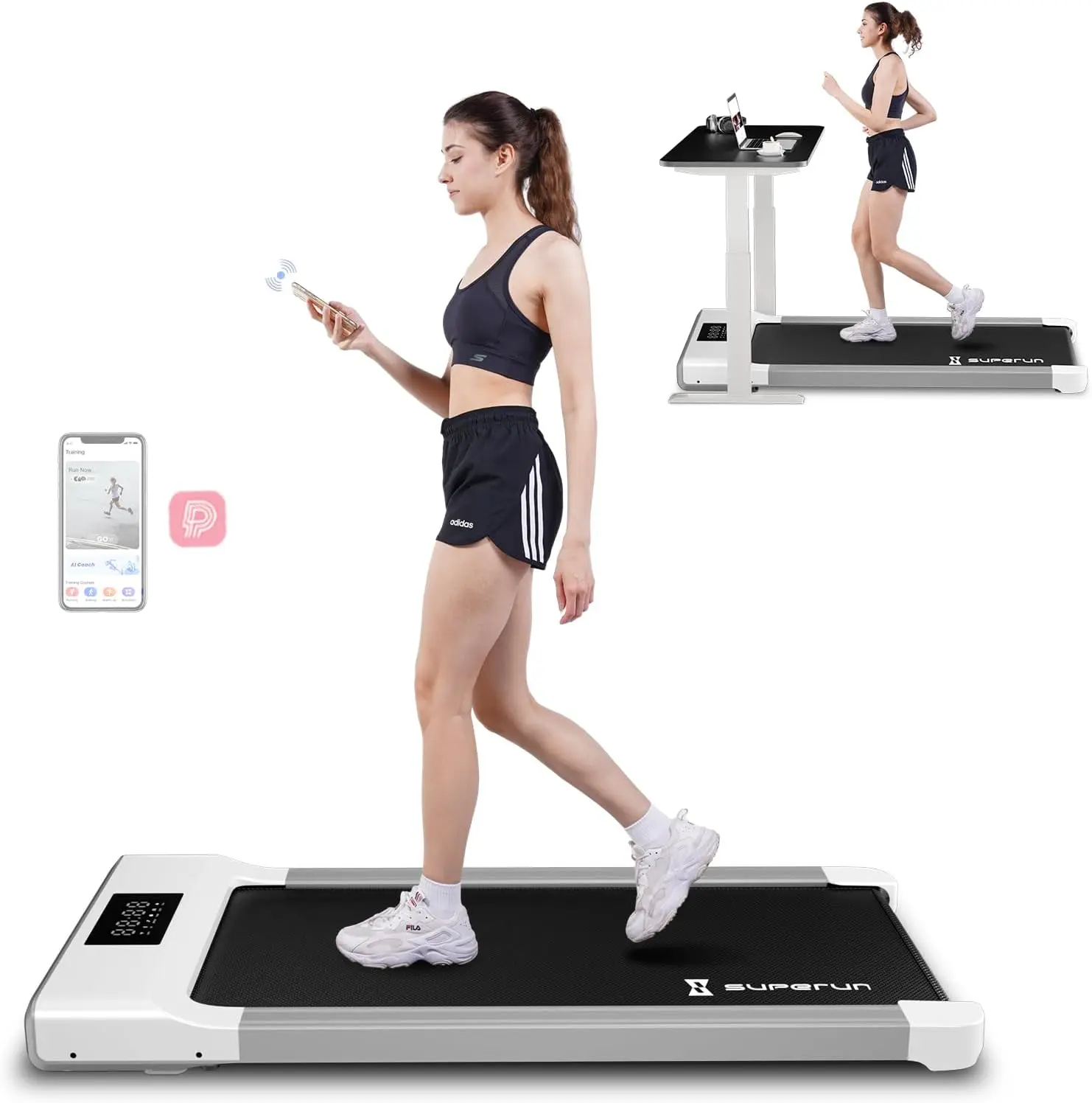 

Under Desk Treadmill, Walking Pad, Portable Treadmill with Remote Control LED Display, Quiet Walking Jogging Machine