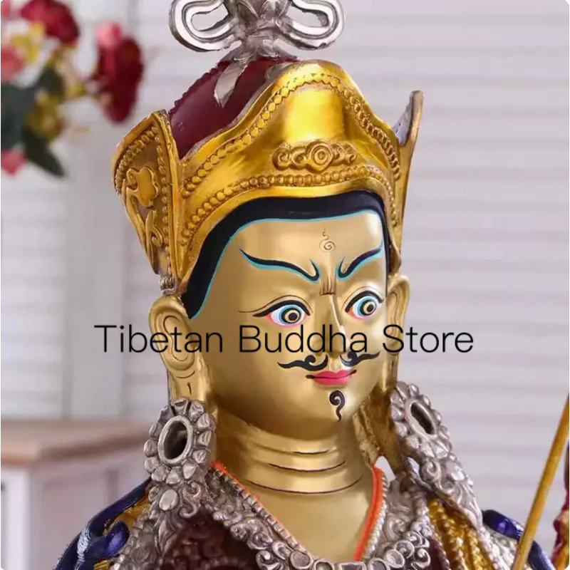 48cm Buddha's Secret Sect Statue Ancient Gilded Gold and Silver Lotus Peanut Master Buddha Statue