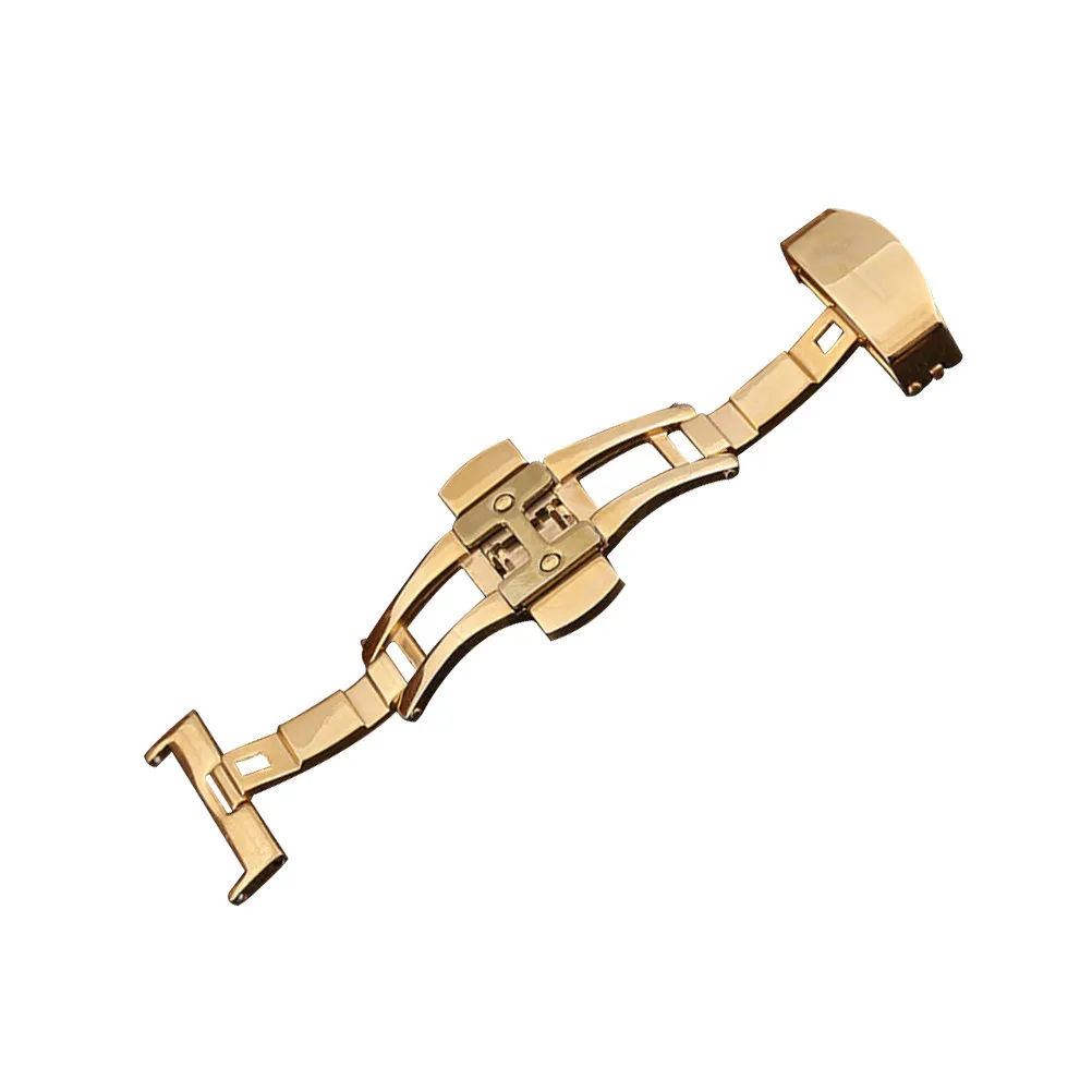 20Mm Steel Automatic Butterfly Clasp Watch Band Fastener Prevents Strap Wear Adds Elegant Luxury Feel Smooth Comfortable Design