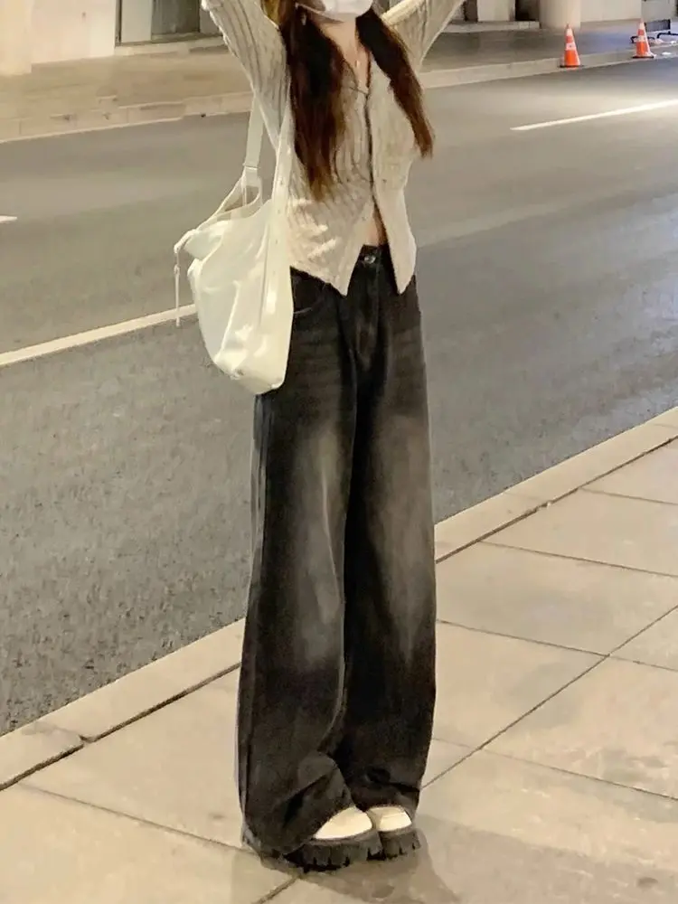 Calças jeans largas para mulher festa clube noite namoro ocasião feminina denim moda sexy elegante chique elegante quadril