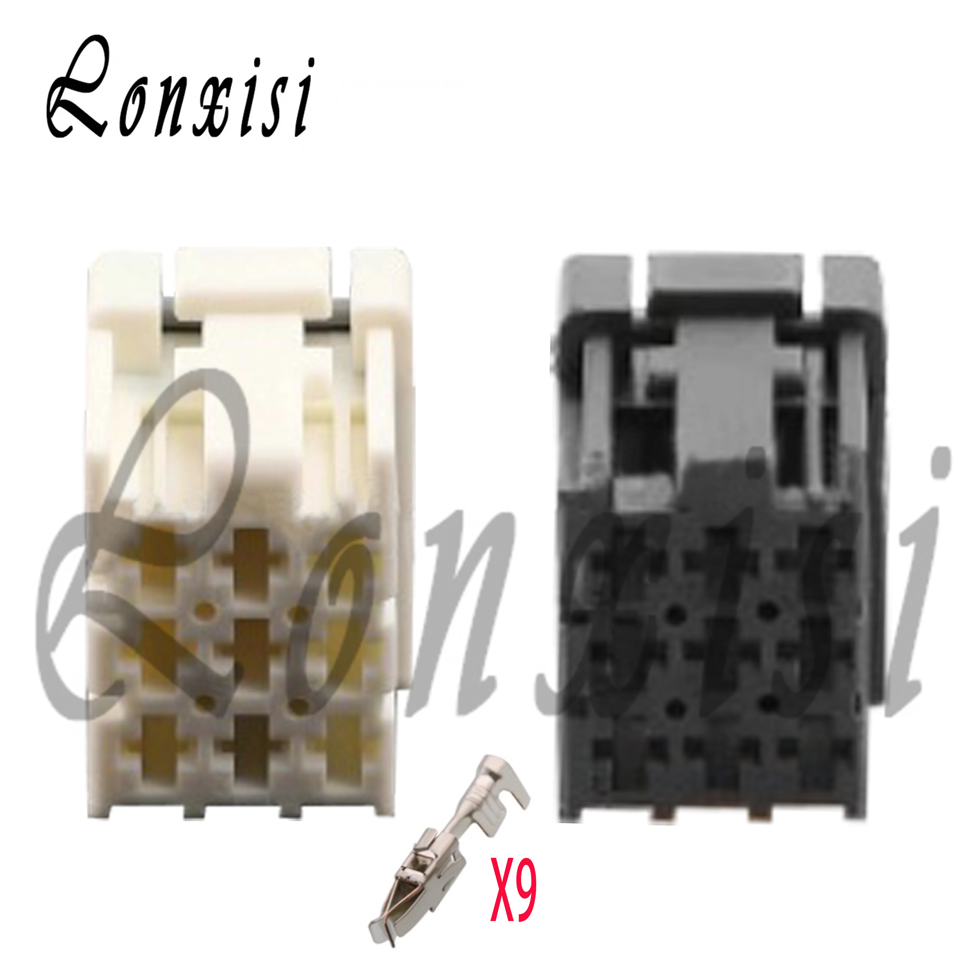 

1 Set 9 Pin 1-968307-2 Female Connector Black White Automotive Power Amplifier Plug For Fuse Box