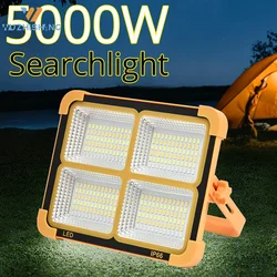 Mais brilhante portátil LED Spotlight, super brilhante, recarregável trabalho luz, acampamento ao ar livre lâmpada, 5000 Watts, 10000LM, novo, 2024