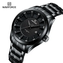 Reloj de marca superior NAVIFORCE para hombre, relojes de pulsera informales de negocios de cuarzo resistentes al agua, reloj con fecha y correa de acero inoxidable, reloj Masculino