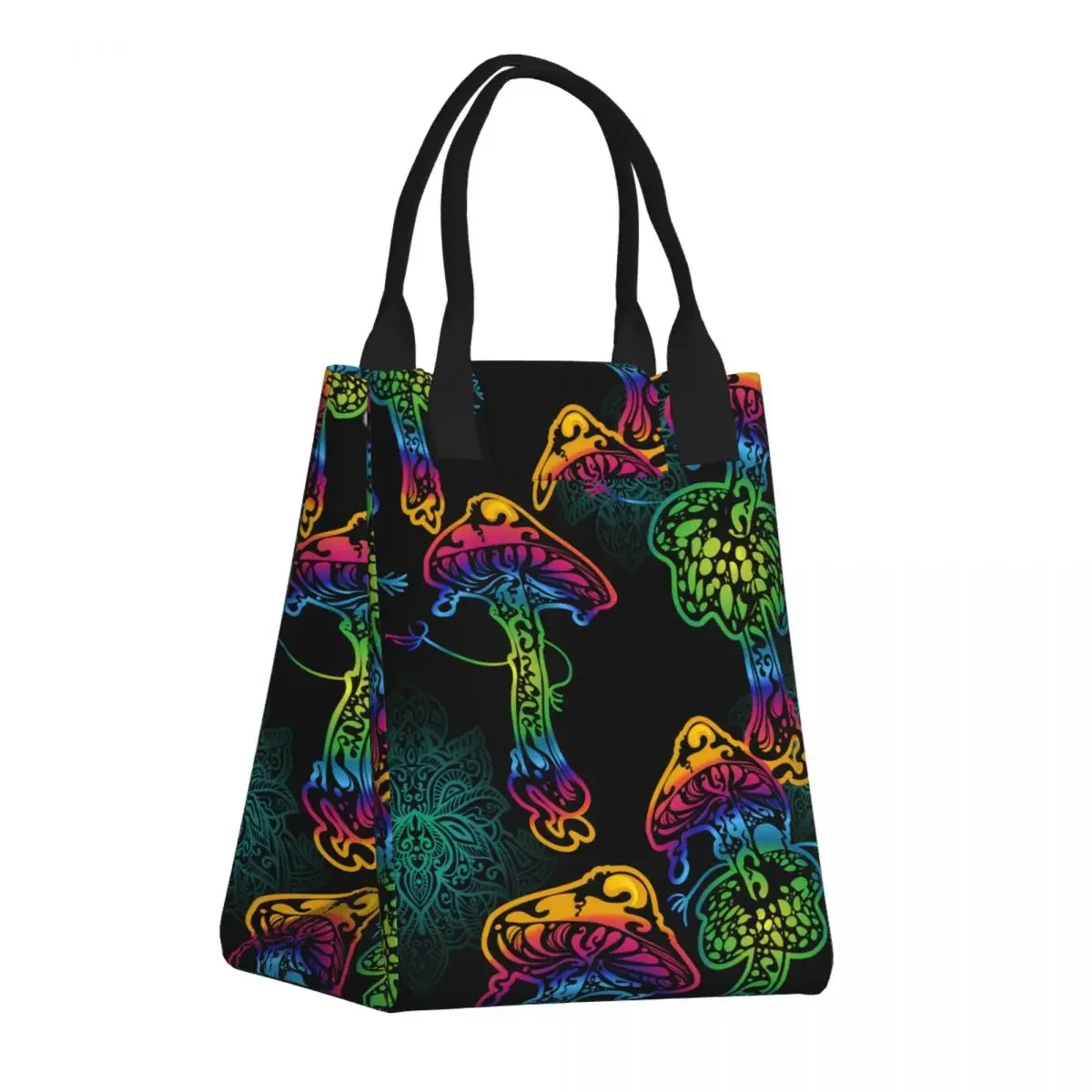 

Lunch Bag Paper Lunch Box Tote Bag Psychedelic Magic Mushrooms Insulation Refrigerated Storage Bag School Picnic