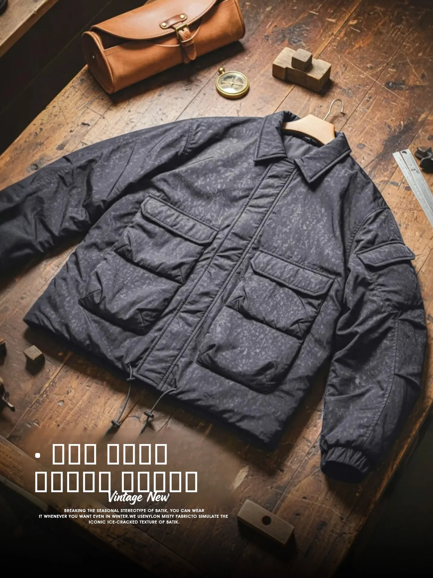 

Madden Workwear American Retro Wax Dye M65 Hunting Jaet Collared Warm Cotton Coat Men Autumn Winter Long Sve Zipper Closure