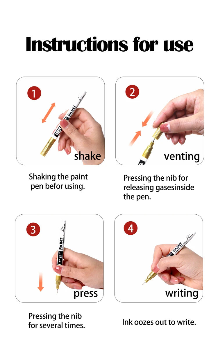 Permanente Farbstift-Sets für Steinmalerei, Keramik, Glas, Holz, Leinwand 0,7mm Acryl-Farbmarker mit Extra-Feiner Spitze – Detail 11