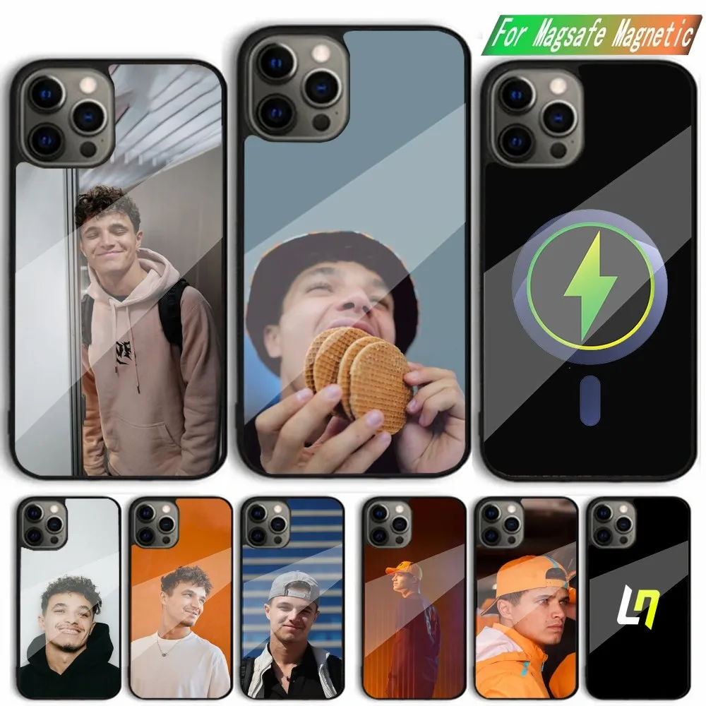 F1 Formula 1 L-Lando Norris Phone Case For iPhone 15,14,13,12,11,Plus,Pro,Max Mini Magsafe Magnetic Wireless Charging