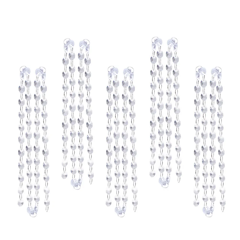 5 قطعة ستارة سلسلة الديكور كريستال واضح الخرز لامعة شرابة قلادة ل نافذة الباب معلقة لا تجميع المطلوبة للحزب #4