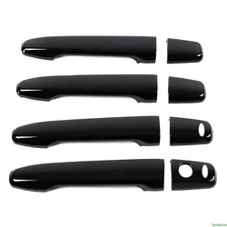 For Mitsubishi Outlander ASX 2008-2020 Glossy Black Carbon Fiber Door Handle Cover Sticker Styling Accessories Overlays